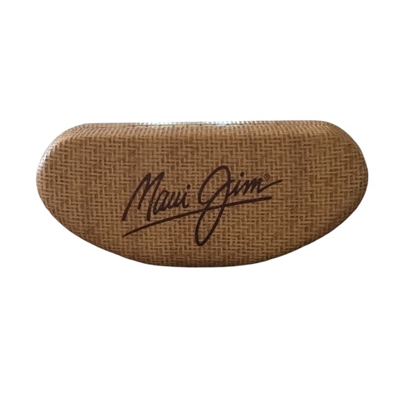Maui Jim Hard Case Clamshell Tan Woven Wicker Sunglass Case - Picture 2 of 11